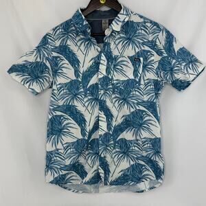 Hurley Blue Tropical Button Up Shirt Men’s Small